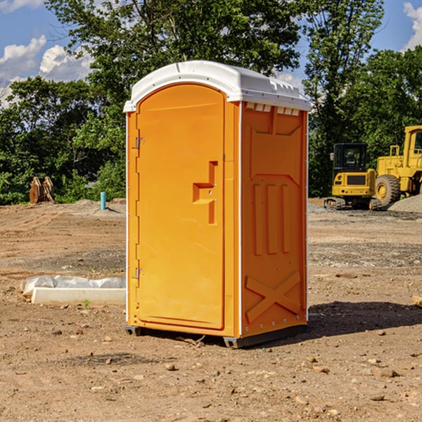 how often are the portable restrooms cleaned and serviced during a rental period in Orme